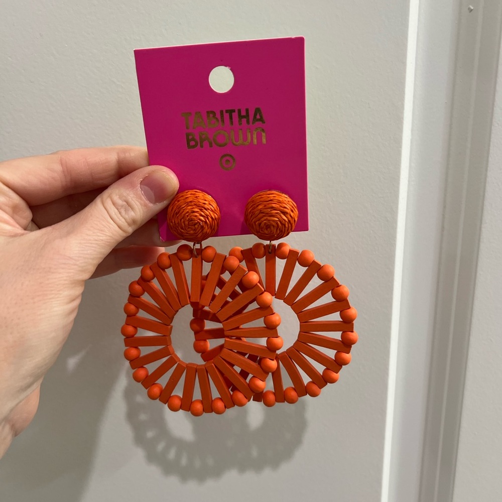 Target Vibrant Orange Circular Earrings